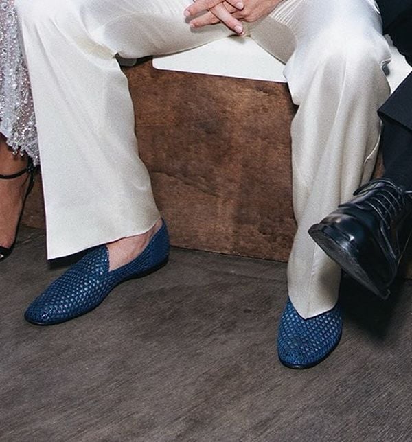 loafers dg blauw gevlochten leer haaland