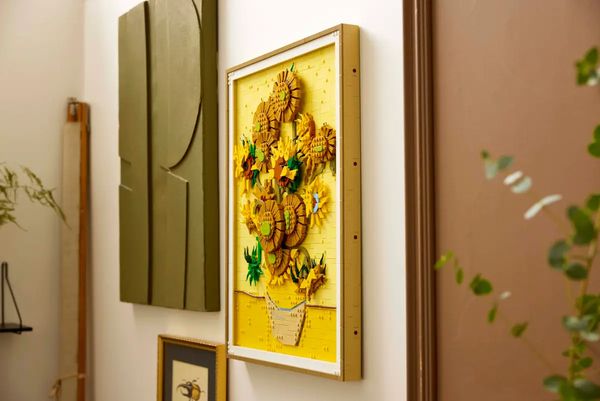 lego zonnebloemen vincent van gogh schilderij bouwset museum lijst