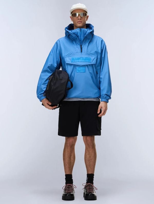 Napapijri Rainforest Next Summer Anorak perfecte oversized regenjas 80 euro korting lichtblauwe zomerjas