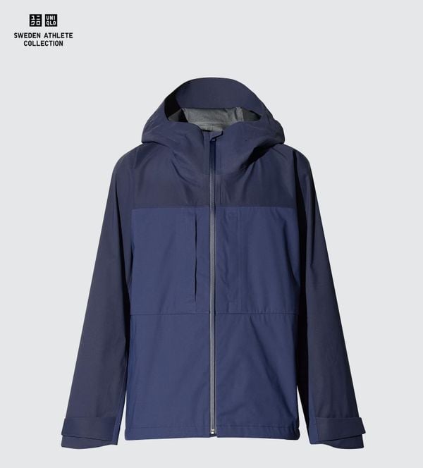 uniqlo blocktech parka ski snowboard wintersportjas ademend waterafstotend 481351 donerkblauw navy