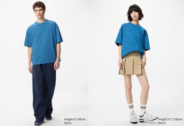 uniqlo boxy cropped t shirt blauwe 100% katoen hype 14,95 euro